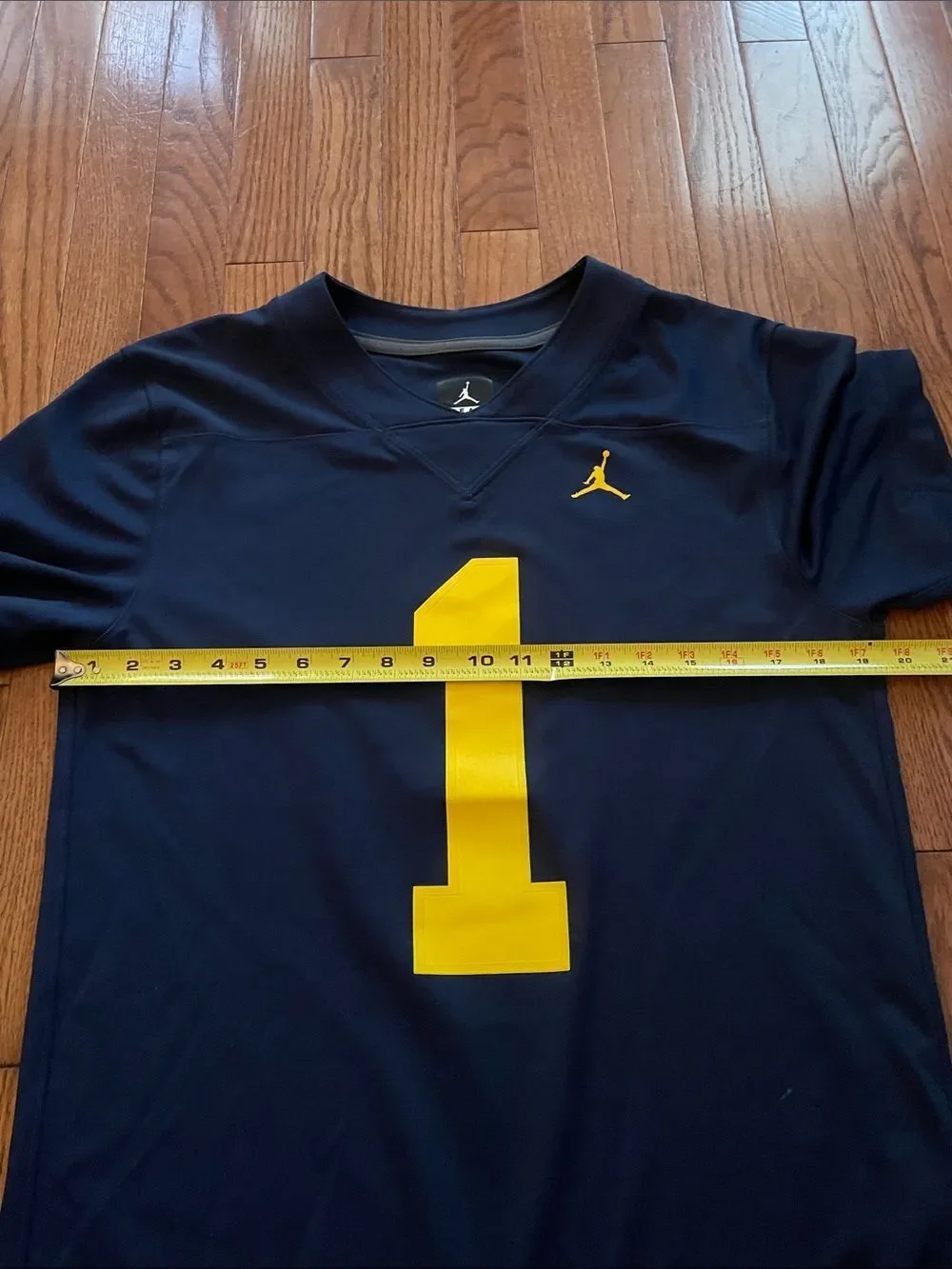 Jordan Michigan Wolverines Navy Blue Dri Fit Number 1 Jersey Sz S